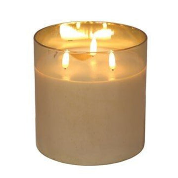 3 Wick Flameless LED Candle in Smoked Glass Jar