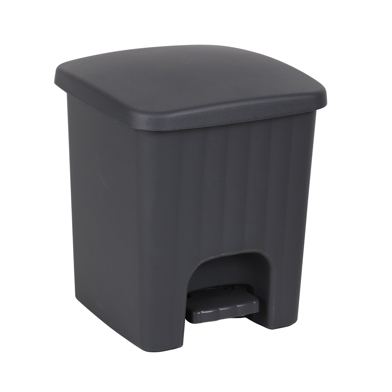 Plastic 5 Litre Grey Bin with Pedal Lid Waste Dustbin