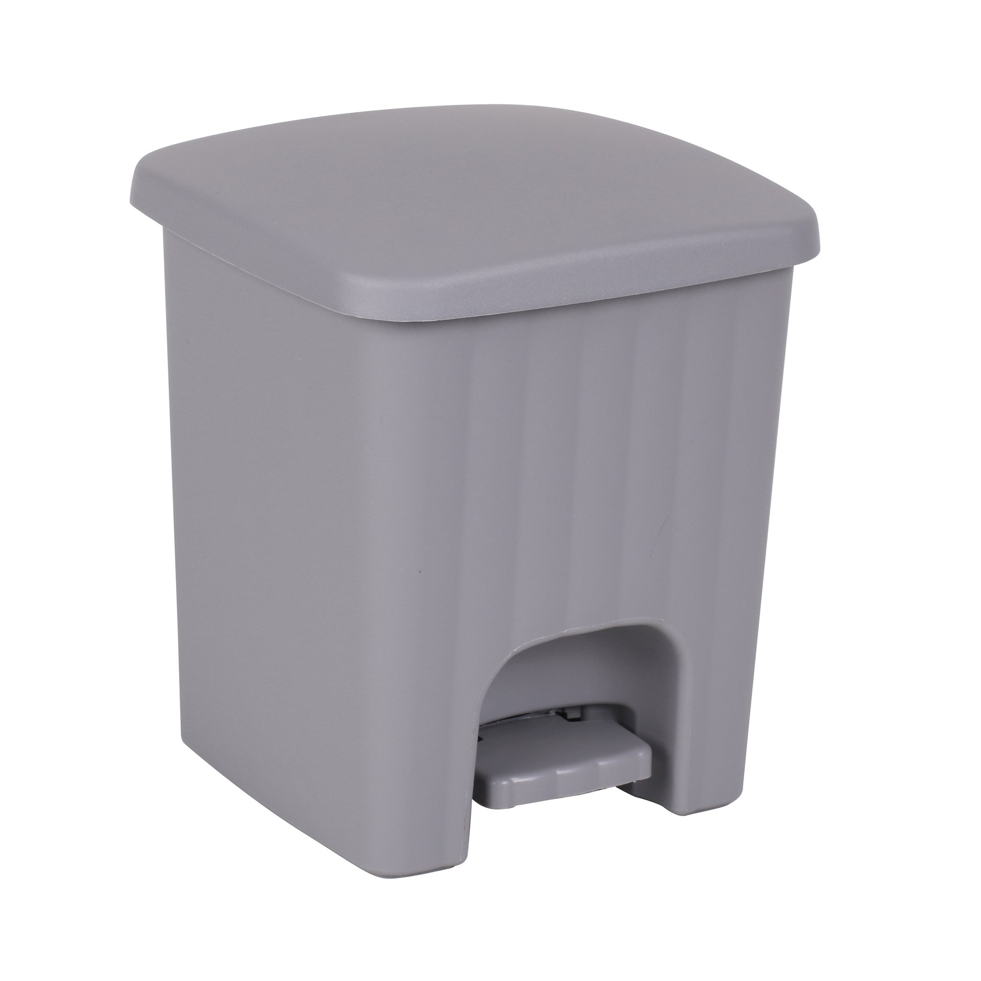 Plastic 5 Litre Light Grey Bin with Pedal Lid Waste Dustbin