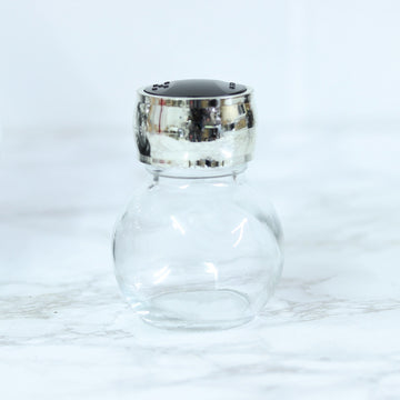 6pc Black Rotating Glass Spice Jar