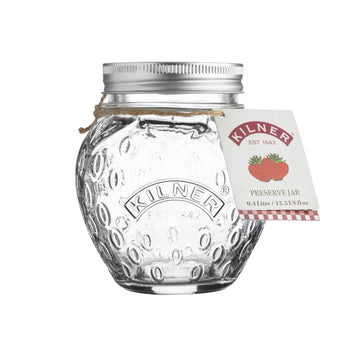 3Pcs Kilner 400ml Screw Top Strawberry Shaped Glass Storage Jars