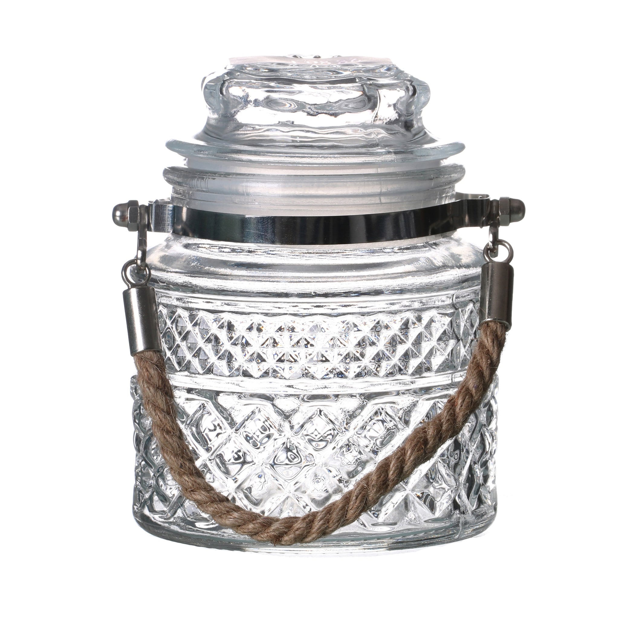 550ml Glass Storage Jar With Airtight Lid & Rope Handle