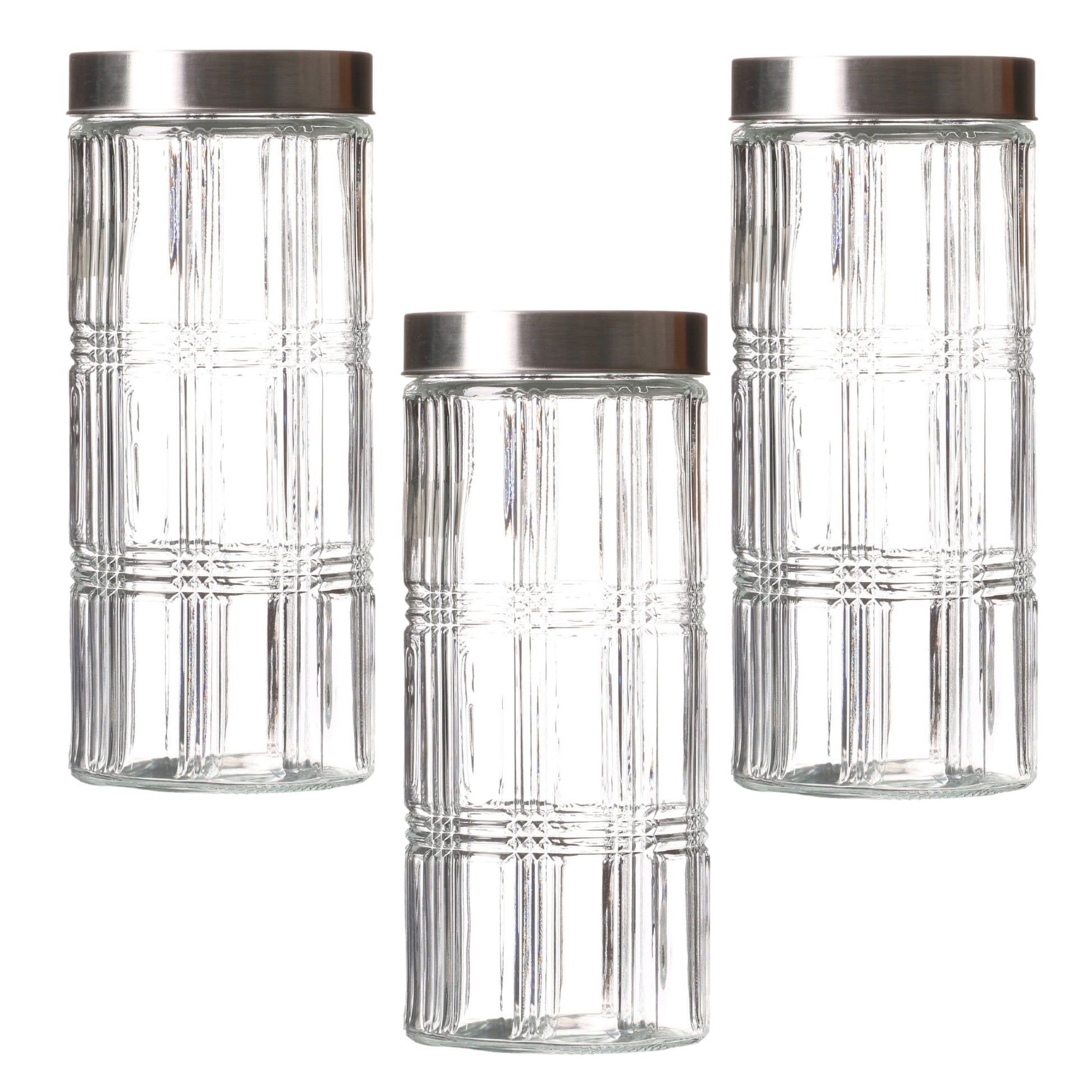 3Pcs 2.2L Glass Pasta Storage Jar