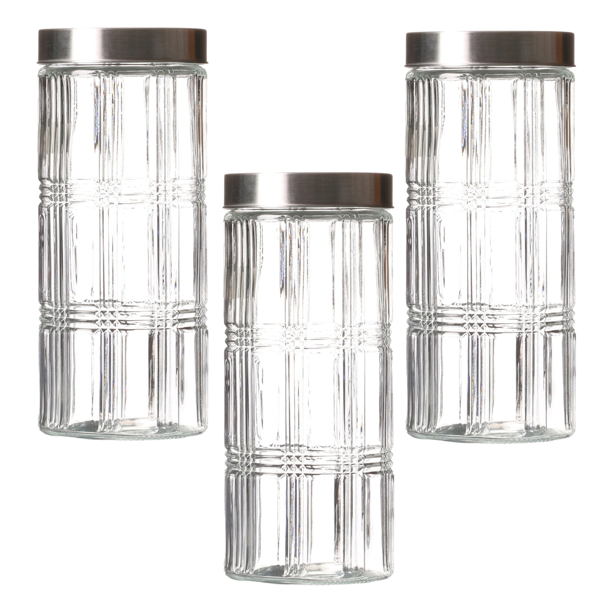 3Pcs 2.2L Glass Pasta Storage Jar