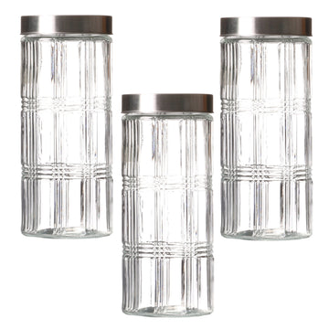 3Pcs 2.2L Glass Pasta Storage Jar