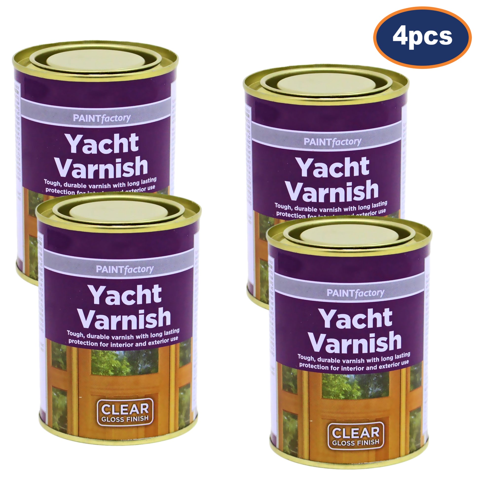 4PCS 300ml Yacht Varnish Outdoor Wood Interior Exterior Protection Gloss Finish