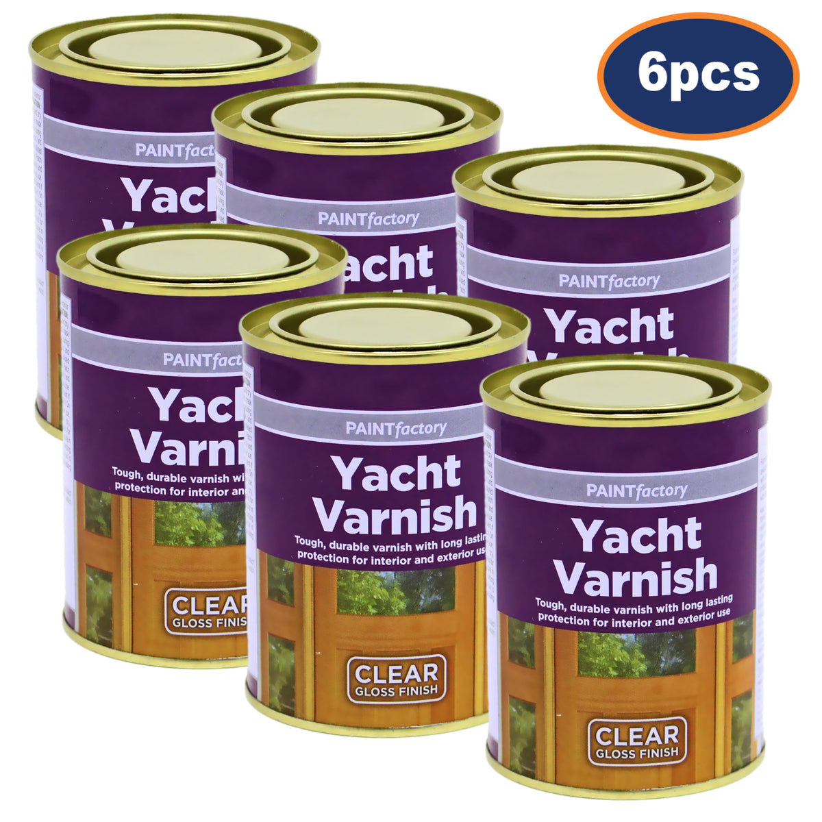 6PCS 300ml Yacht Varnish Outdoor Wood Interior Exterior Protection Gloss Finish
