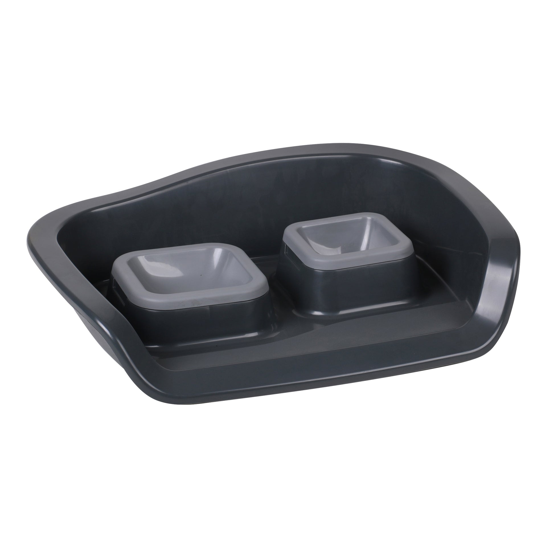 Double Pet Bowl Twin Food Water Dish Feeding Removable Bowls