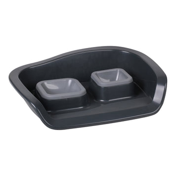 Double Pet Bowl Twin Food Water Dish Feeding Removable Bowls