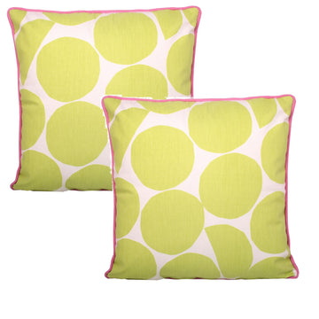 2pc Outdoor Filled Cushion Cover Pink Green