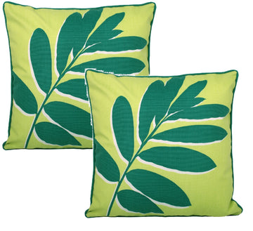 2pc Outdoor Cushion Cover Green Leaf