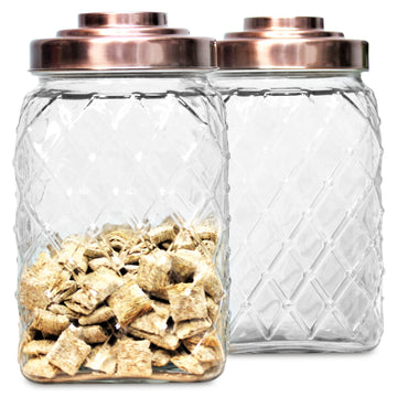 2Pcs 3.5 Litre Glass Storage Jars