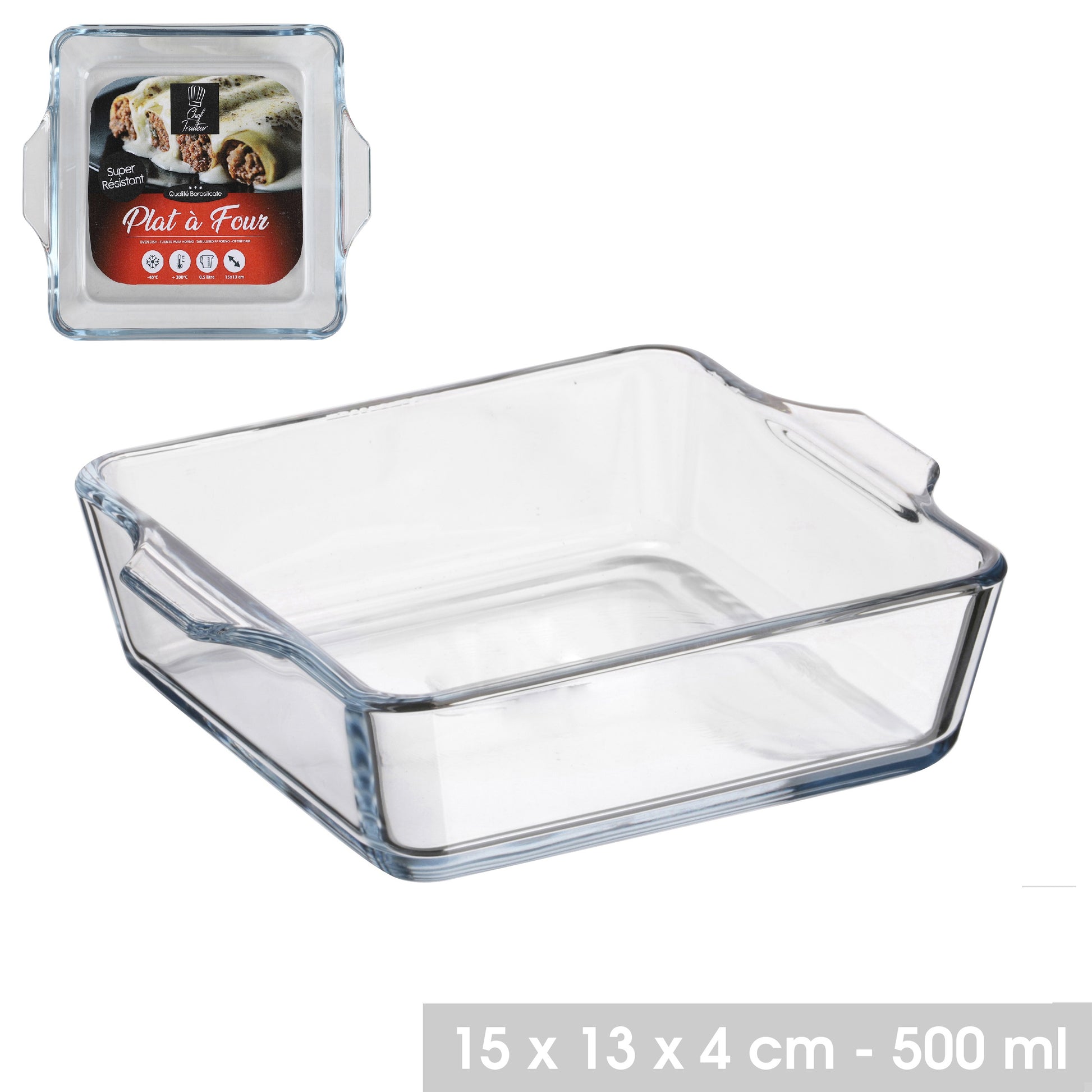 500ml Square Oven Safe Glass Baking Dish
