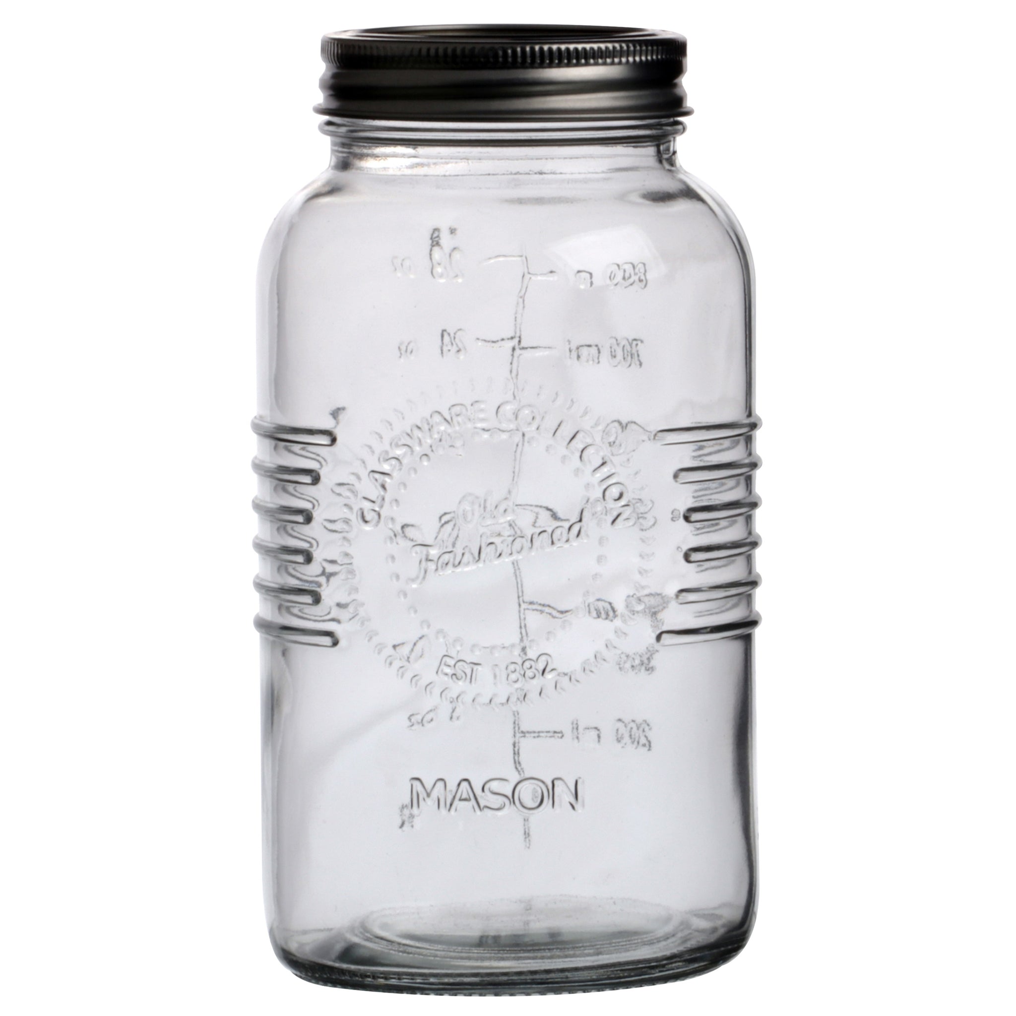 Glass Large 1L Food Storage Jar With Metal Lid