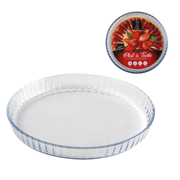 2L Glass Round Oven Safe Pie Baking Dish