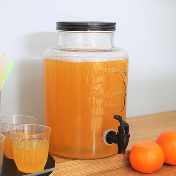 5.3L Glass Drinks Dispenser With Screw Top Lid