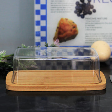 Wooden Butter Dish With Plastic Lid