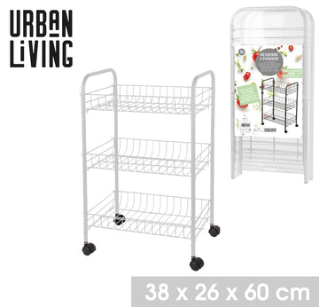 White 3 Tiers Storage Trolley