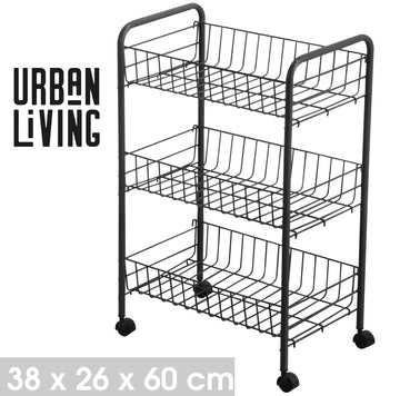 Black 3 Tiers Storage Trolley