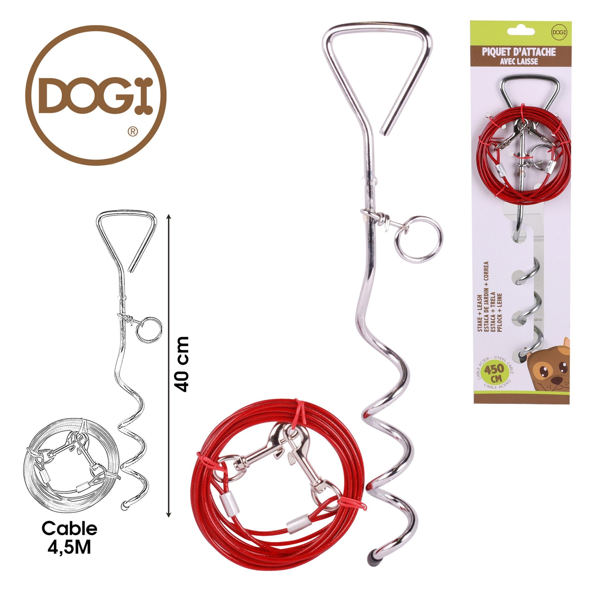 Outdoor Spiral Stake & Tie-Out Dog  Leash
