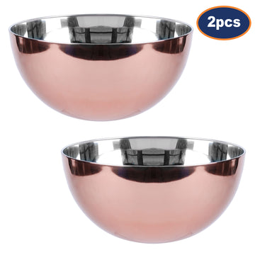 2Pcs 19cm Copper Stainless Steel Mixing Bowl