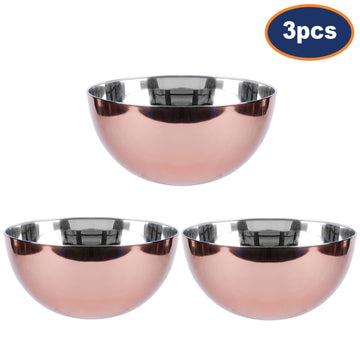 3Pcs 19cm Copper Stainless Steel Mixing Bowl