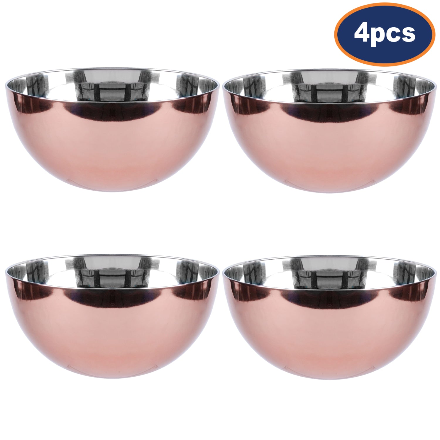 4Pcs 19cm Copper Stainless Steel Mixing Bowl