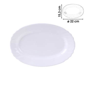 2Pcs Bormioli Rocco 22cm Oval Glass Serving Plate