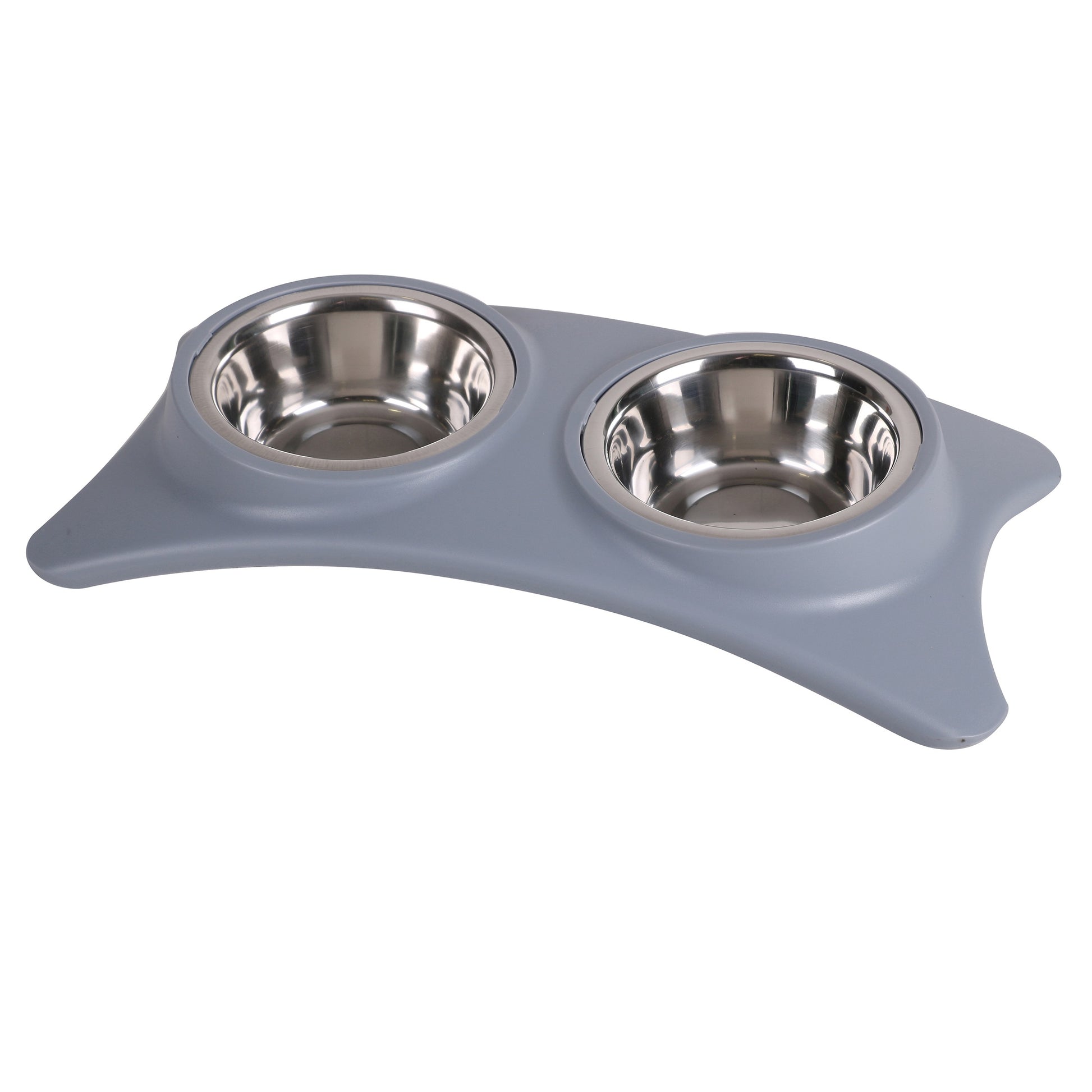 Double Pet Bowl Dog Cat Twin Food Water Dish Feeding Bowls