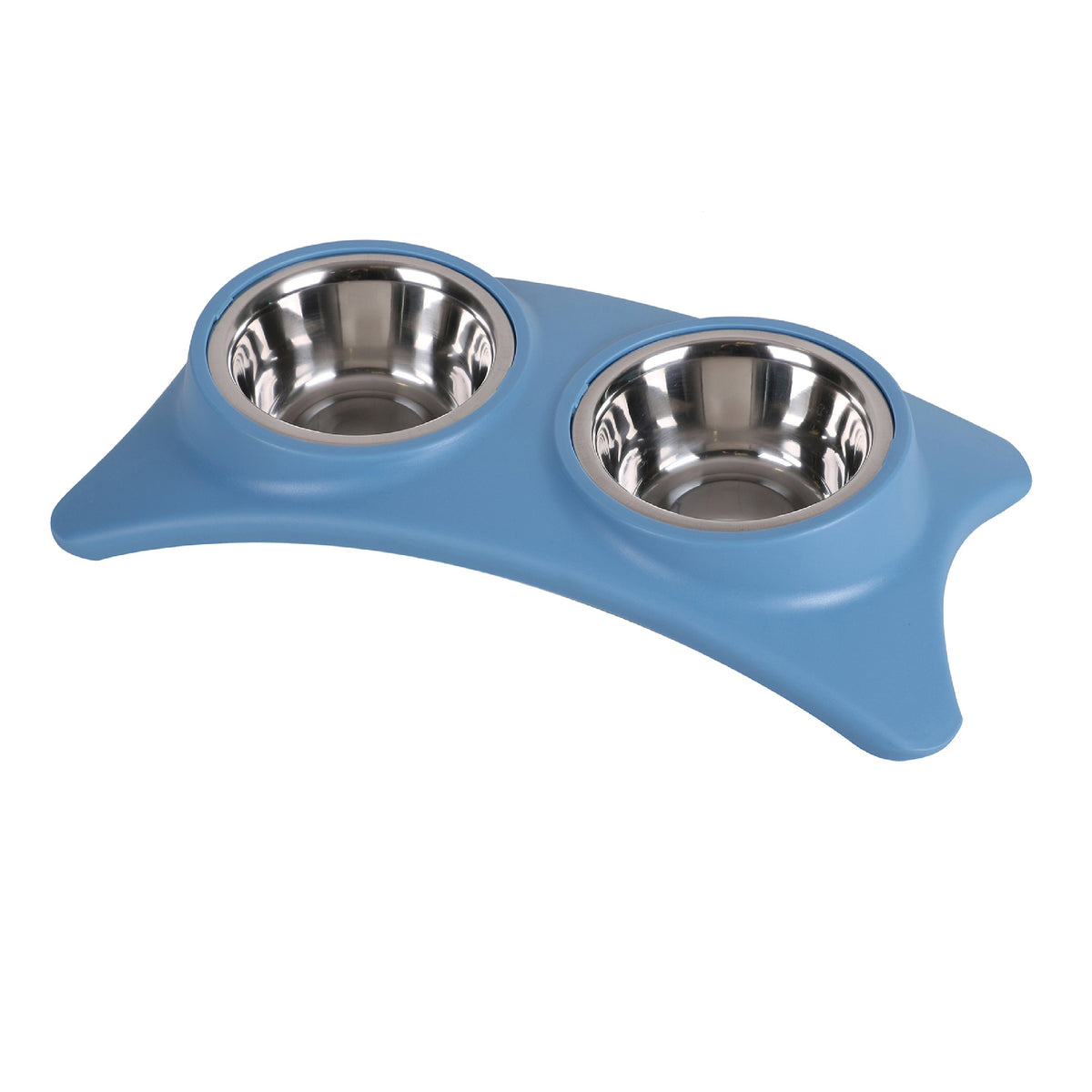 Double Pet Bowl Dog Cat Twin Food Water Dish Feeding Bowls