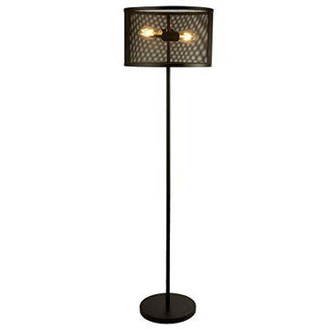 Fishnet 2 Light Matt Black Floor Lamp