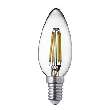 10 E14 4W 420Lm Warm White LED Filament Candle Lamp