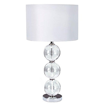 Bliss Clear Glass Balls With White Shade Table Lamp