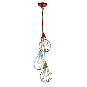 3 Light Kids Balloon Cage Multi-Colour Pendant Light