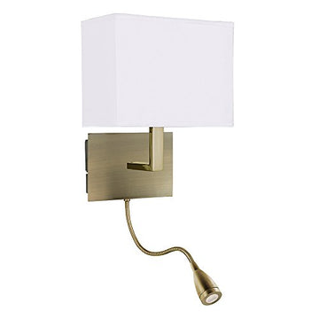 Hotel LED 2 Light Adjustable Wall Light Antique Brass