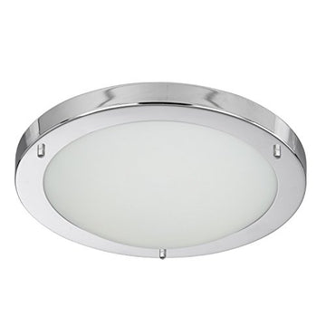 Geneva LED Chrome & Opal Glass IP44 Bathroom Flush