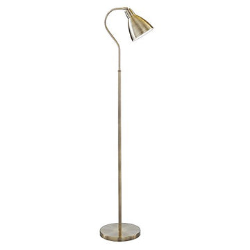 Adjustable Head Brass Reading Floor Lamp