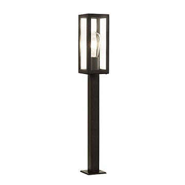 Box 90cm Black & Clear Glass IP44 Outdoor Post