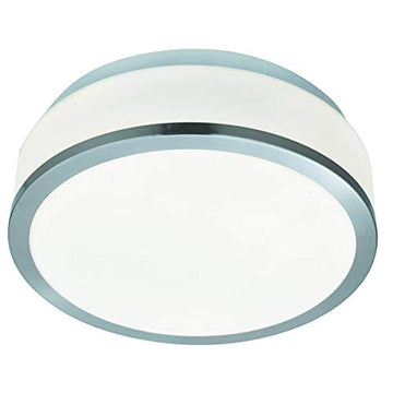 Cheese 23cm 2 Light Silver Glass Shade Flush