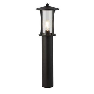 Pagoda 73cm Black Metal & Clear Glass IP44 Outdoor Post