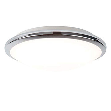 Chrome & Frosted Glass LED Flush Ceiling Light