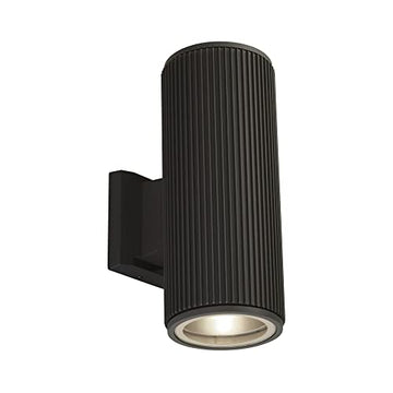 Hamburg 2 Light Black & Clear Glass Diffuser Outdoor Wall Light