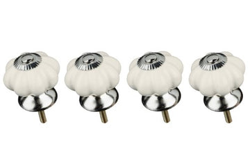 Set Of 4 Flower Shape Ivory Drawer Knobs Pull Handle