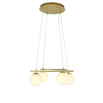 Searchlight Kris Cross Opal Ball With Gold Frame 4 Light Pendant