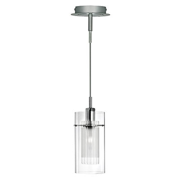 Duo I Chrome & Double Glass Pendant Light