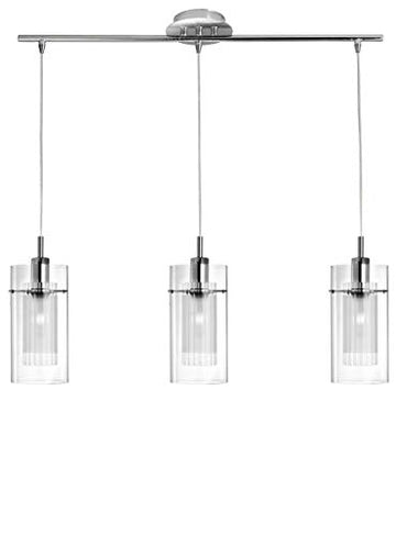 Duo 1 3 Lights Chrome Double Glass Bar Pendant