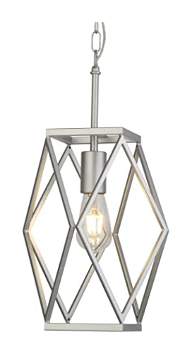 Chassis Satin Silver Open Cage Ceiling Pendant