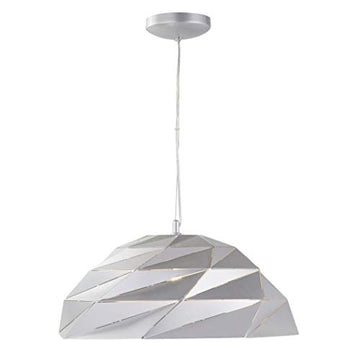 Origami Dome Metallic Silver Pendant