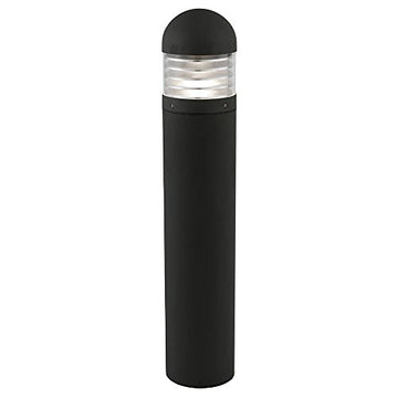Bronx 90cm Black Aluminium & Clear Diffuser Outdoor Post