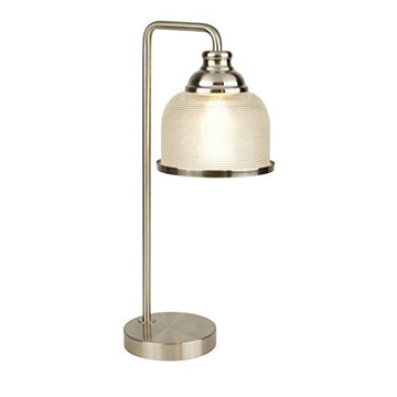 Bistro II Satin Silver & Halophane Glass Table Lamp